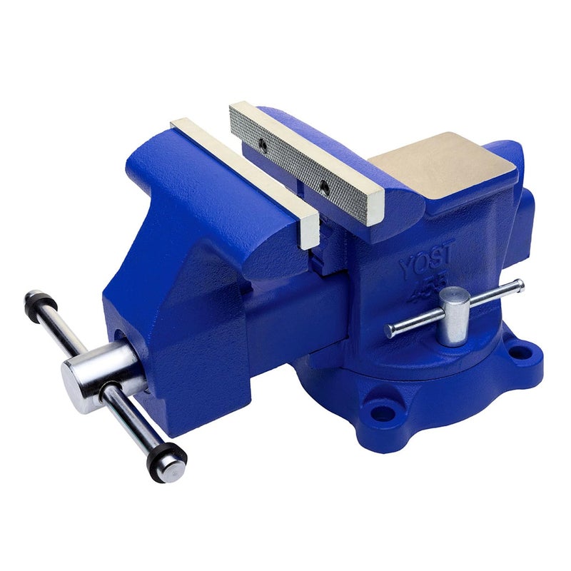 Yost Tools Yost Vises 455 Combination Vise | 5.5 Inch Jaw Width Heavy-Duty Utility Pipe and Bench Vise |Secure Grip with Swivel Base| Made with Cast Iron and Steel U Channel Bar | Blue - Image 1